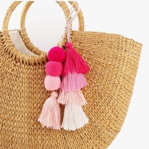 Colorful Pink Tassel Bag Charm